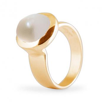 Cocktail Ring  Basic Perle Goldplated 