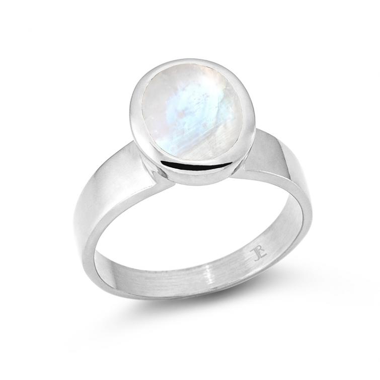 Cocktail Ring Oval Moonstone white 