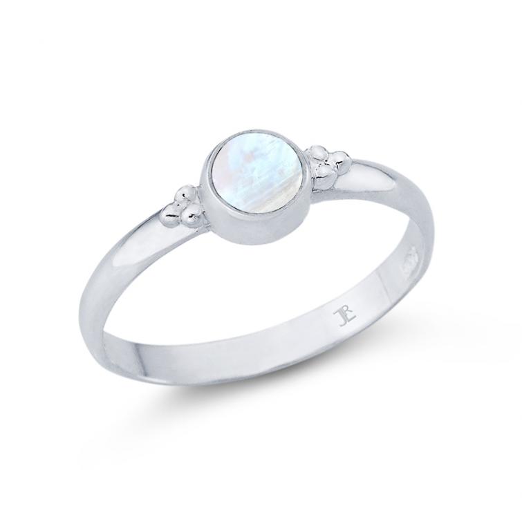 Ring Moonstone white cabouchon 