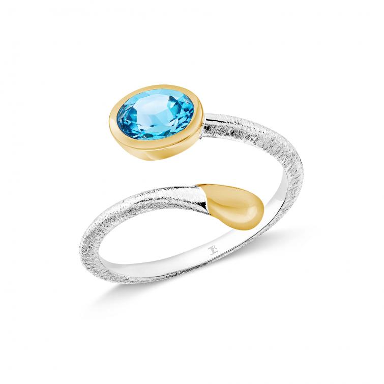 Ring Capri Oval Blautopas 