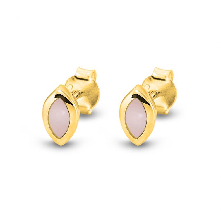 Studs Markis Rosequarz Goldplated 