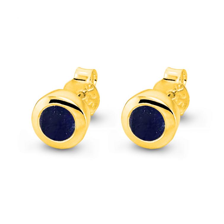 Cocktail Ohrstecker Basic Mini Sapphire Vergoldet 