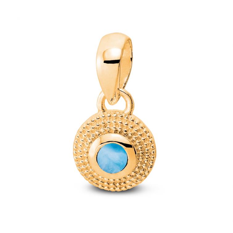 Anhänger Bali Larimar Vergoldet 