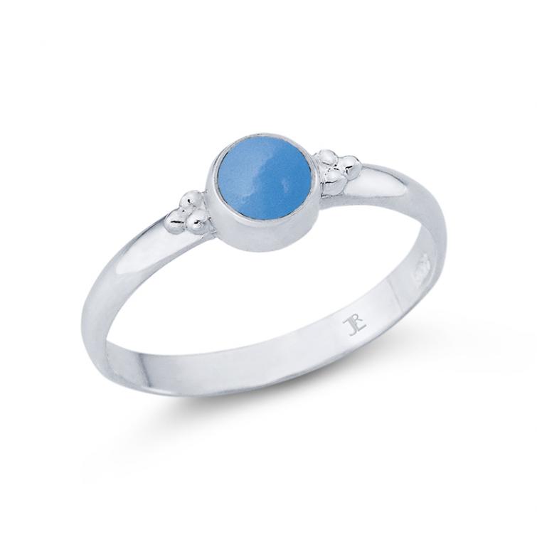 Ring Blue Chalcedony cabouchon 