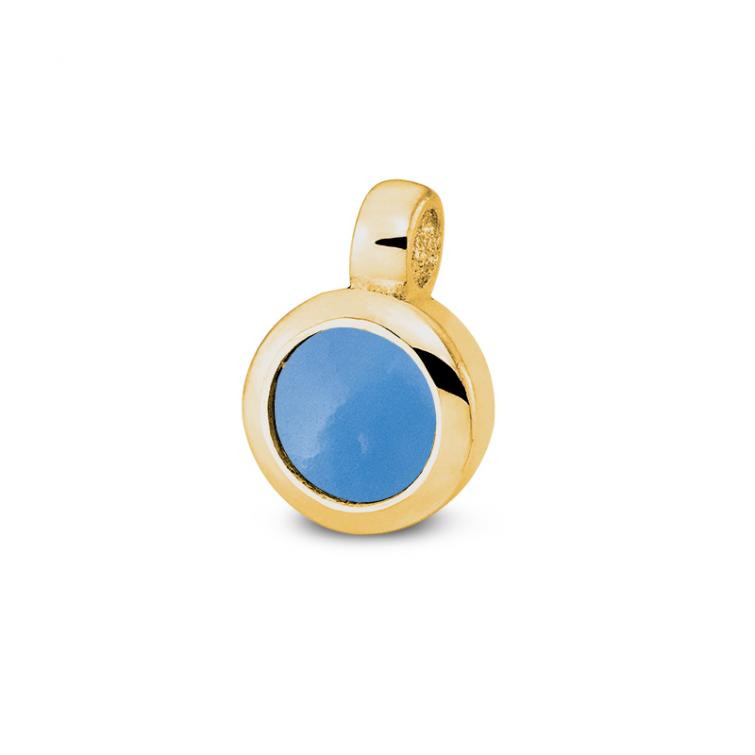 Cocktail Pendant Mini Goldplated Blue Chalcedony 