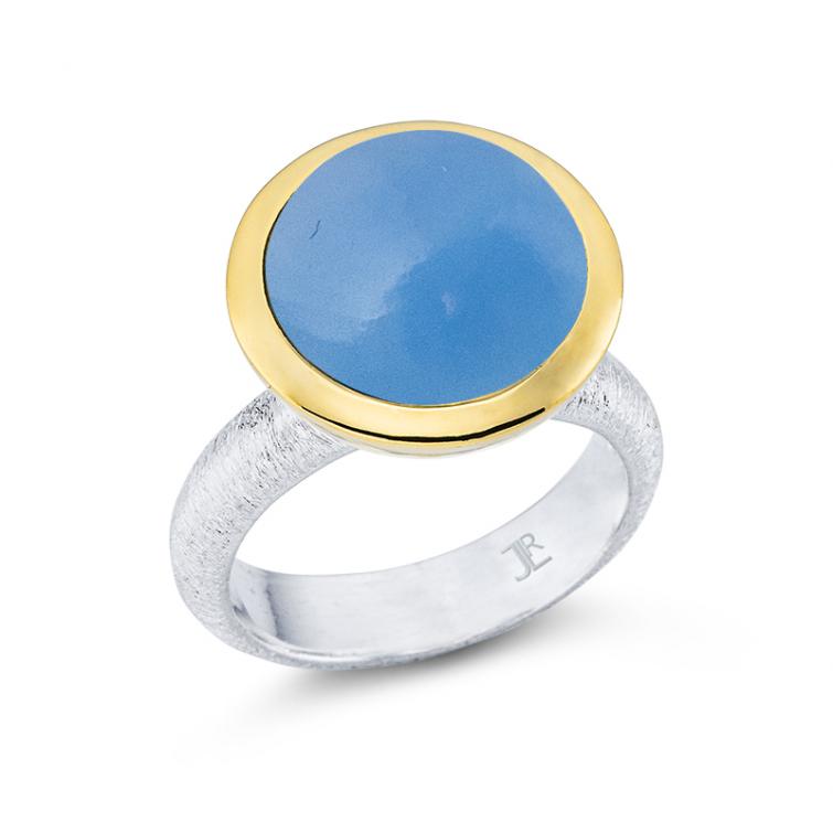 Cocktail Ring Blauer Chalcedon 