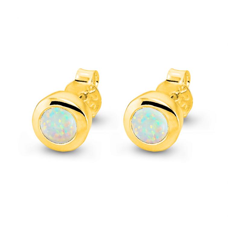 Cocktail Ohrstecker Basic Mini Opal Vergoldet 