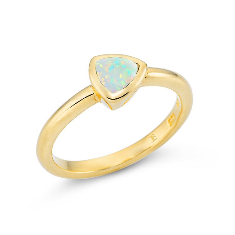 Ring Triangle Vergoldet Opal 