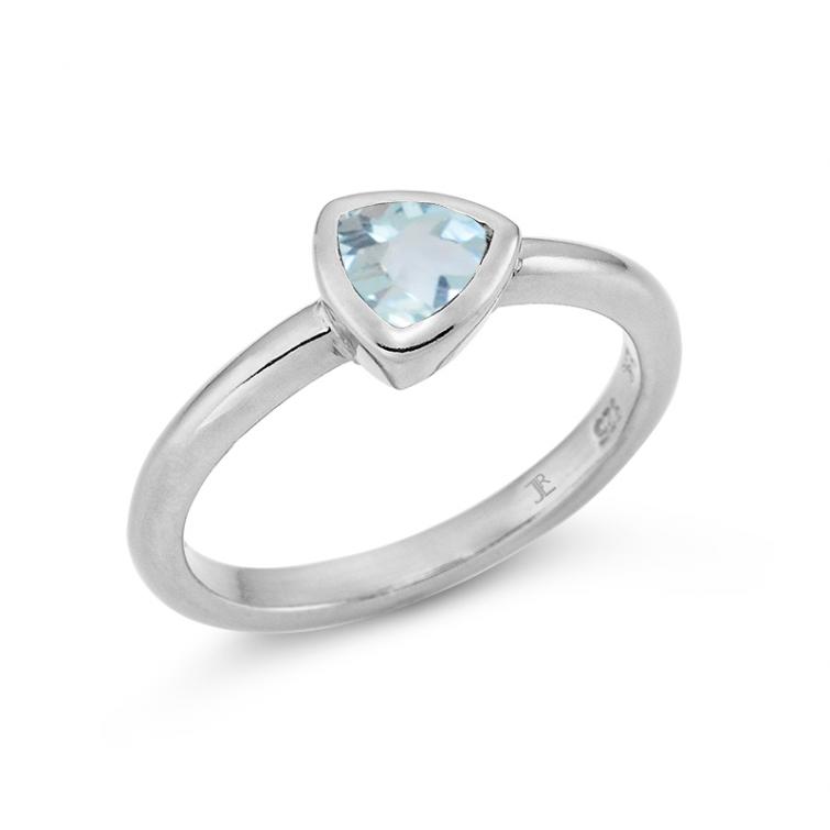 Ring Triangle Blue Topaz 