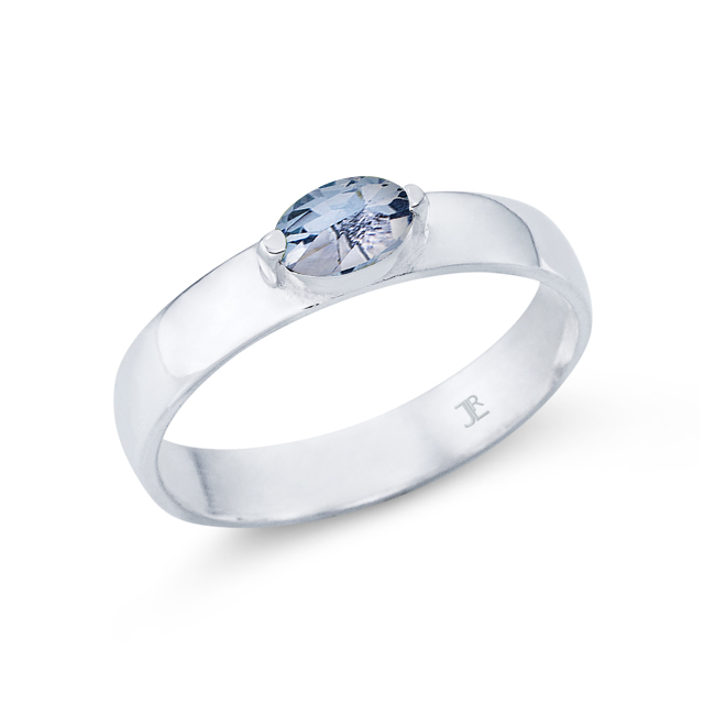 Ring Oval Crown Blue Topaz 