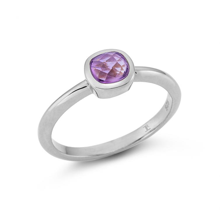 Cocktail Ring Square Mini Amethyst 