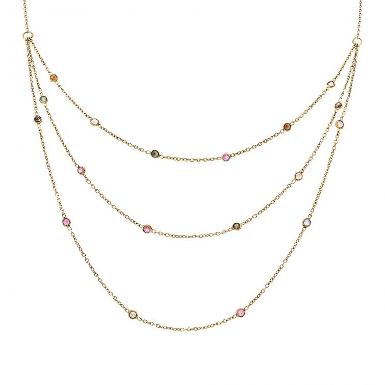 Collier Layering Multi Turmalin 