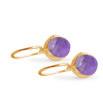 Cocktail Earring Basic Amethyst Goldplated 