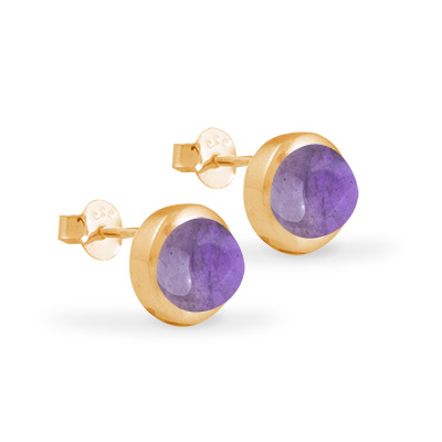 Cocktail Studs Basic Amethyst Goldplated 