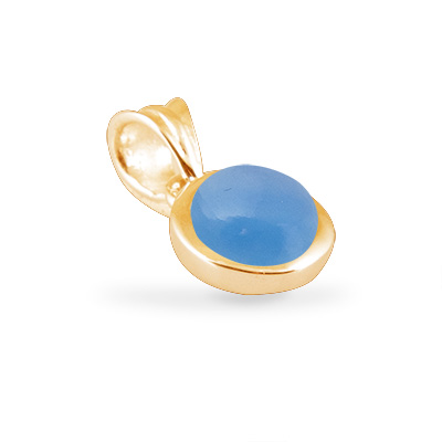 Cocktail Pendant Basic Blue Chalcedony Goldplated 