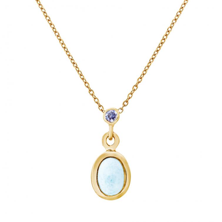 Collier Lunaria Larimar 