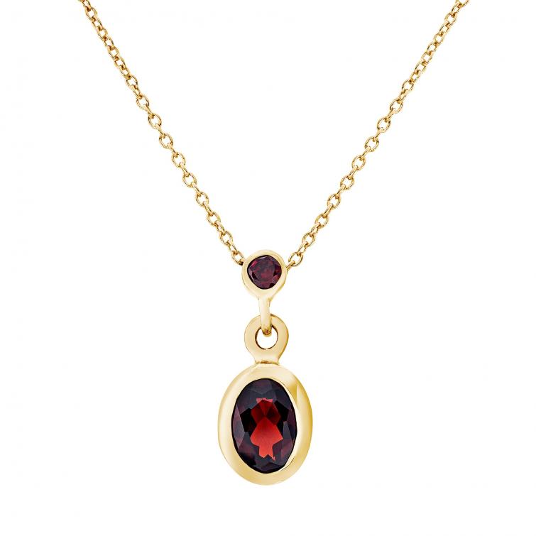 Collier Lunaria Granat 