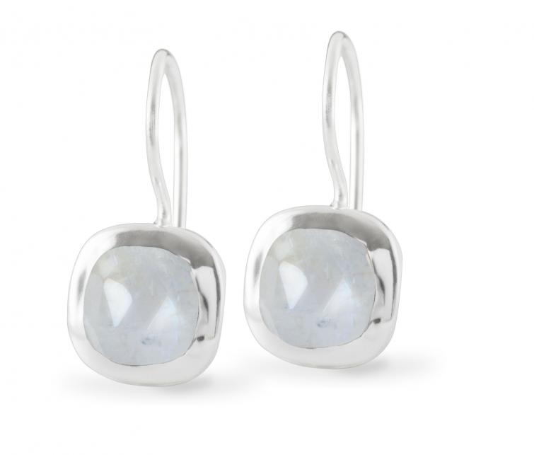 Cocktail Earring Square Moonstone 