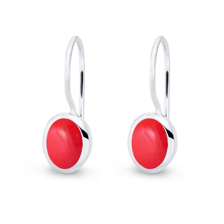 Cocktail Earring Oval Coral 