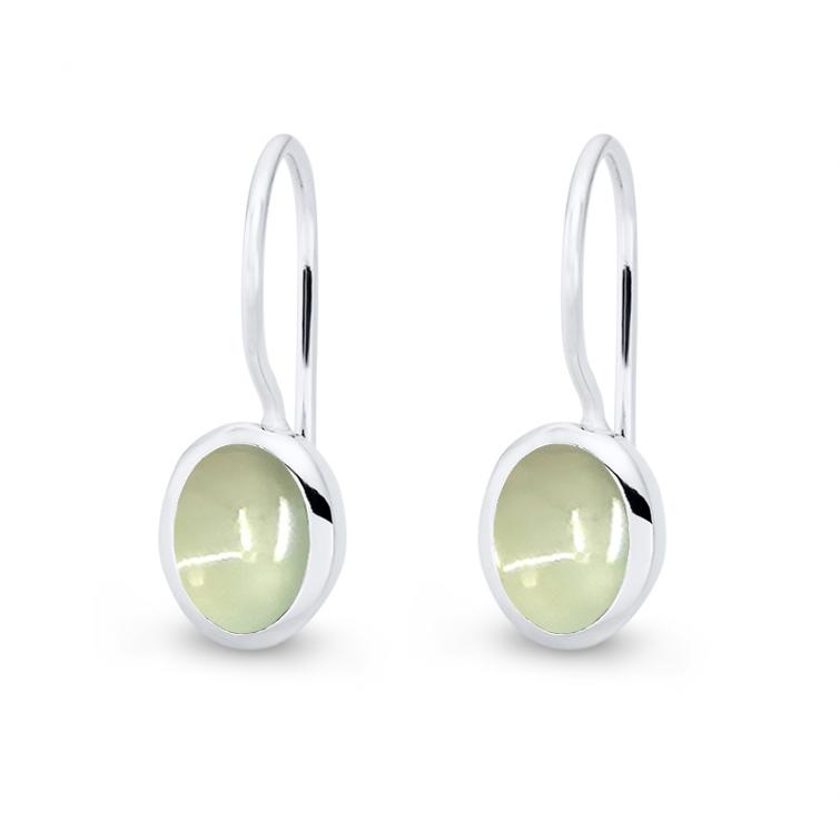 Cocktail Earring Oval Prehnit 
