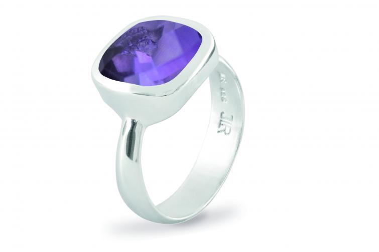 Cocktail Ring Square Amethyst 