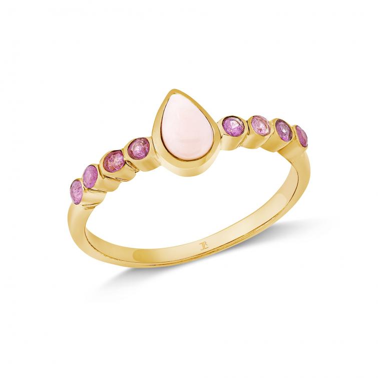 Ring Lunaria Pink Opal / Turmalin 