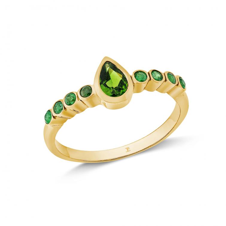Ring Lunaria Chromdiopside / Emerald 