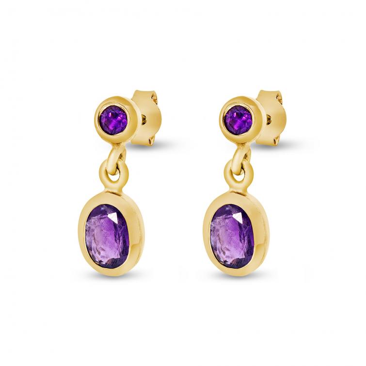 Studs Lunaria Amethyst 