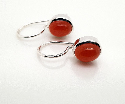 Cocktail Earring Oval Mondstein orange 