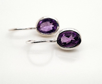 Cocktail Earring Oval Amethyst 
