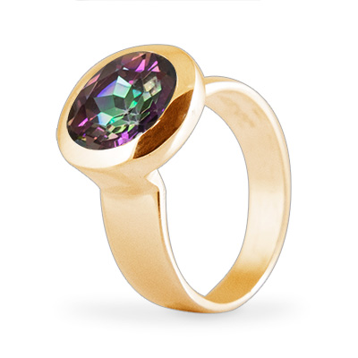Cocktail Ring  Basic Mystic Topaz Goldplated 