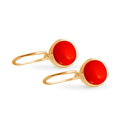 Cocktail Earring Basic Coral Goldplated 