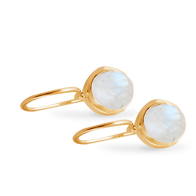 Cocktail Earring Basic MoonstoneGoldplated 