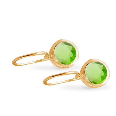 Cocktail Earring Basic Peridot Goldplated 