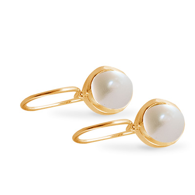 Cocktail Earring Basic Pearl Goldplated 