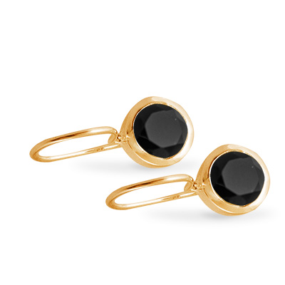 Cocktail Earring Basic Onyx Goldplated 