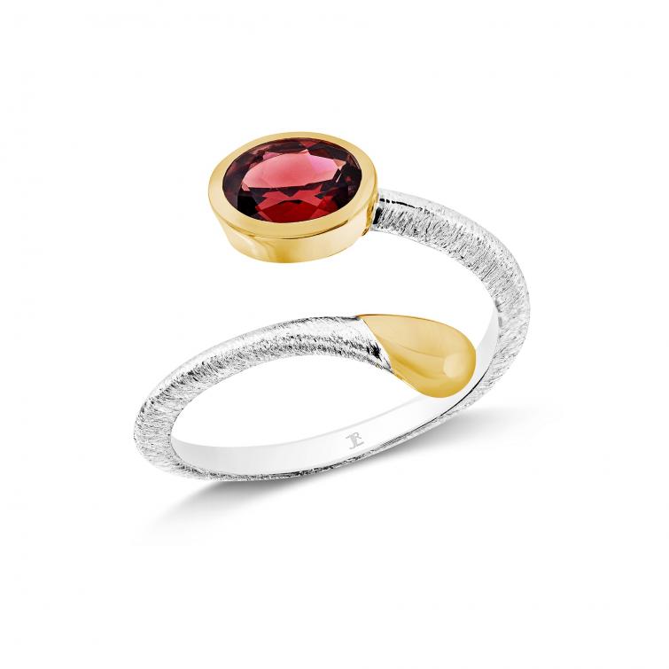 Ring Capri Oval Granat 