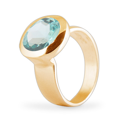 Cocktail Ring Basic  Greenquarz Goldplated 