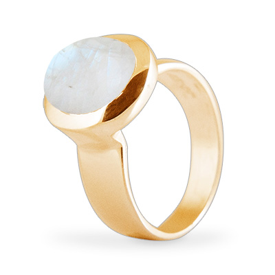 Cocktail Ring Basic Moonstone Goldplated 