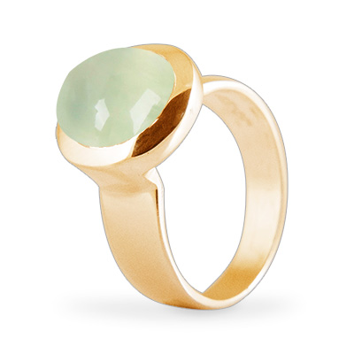 Cocktail Ring Basic Prehnite Goldplated 