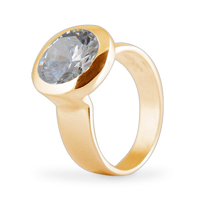 Cocktail Ring Basic Zirkonia Goldplated 
